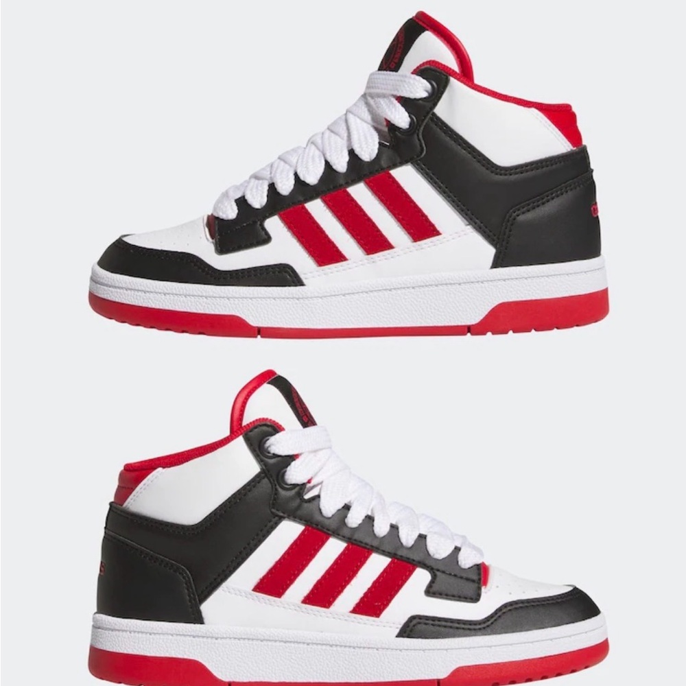 adidas White/Black/Red Rapid Court Mid Lace